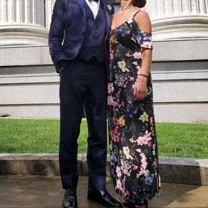 Rachel Roy floral cap sleeve maxi dress